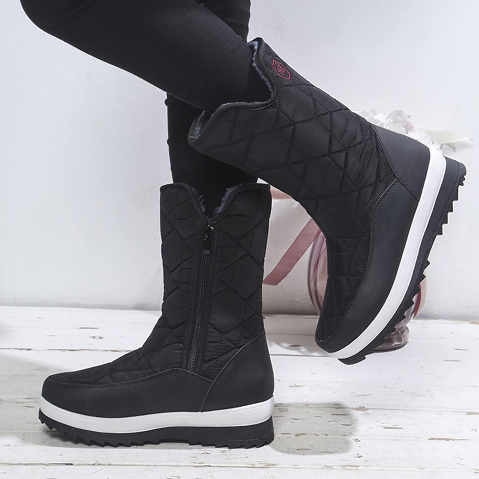 Scarpe Neve Donna 2026 Stivali da alla Autunno e Inverno Fondo Spesso Antiscivolo Cerniera A Tubo Lungo Caldi Confortevoli Scarponcini Uomo Invernali Stivale