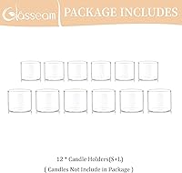 Vista 7 de Glasseam Portavelas votivas de cristal, juego de 12 unidades, mini velas flotantes para centros de mesa de boda, decoraciones de fiesta de Navidad