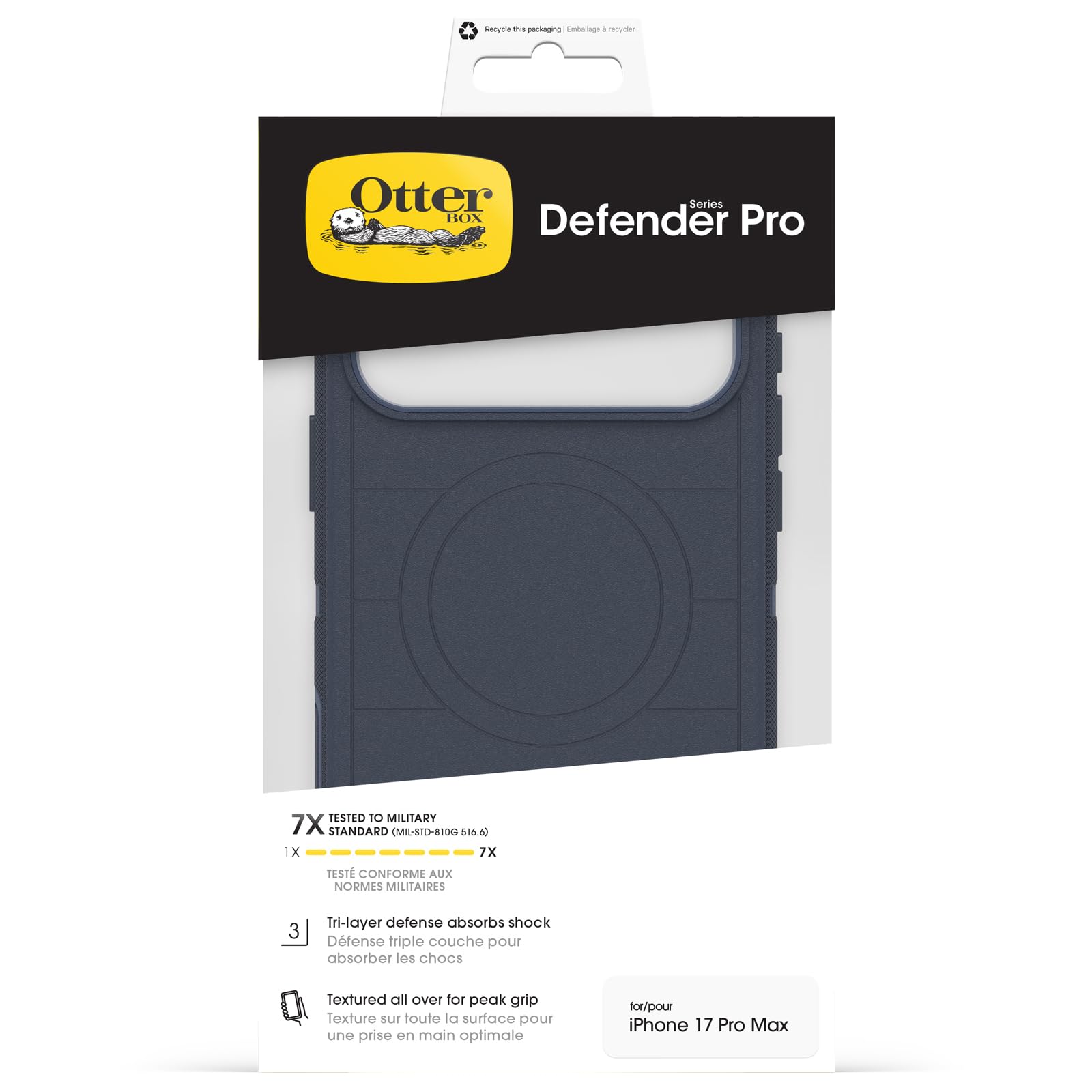Otterbox Defender Series Pro MagSafe Funda para iPhone 17 Pro MAX, a Prueba de Golpes, a Prueba de caídas, ultrarresistente, Testada 7X con estándares Militares anticaídas, Azul