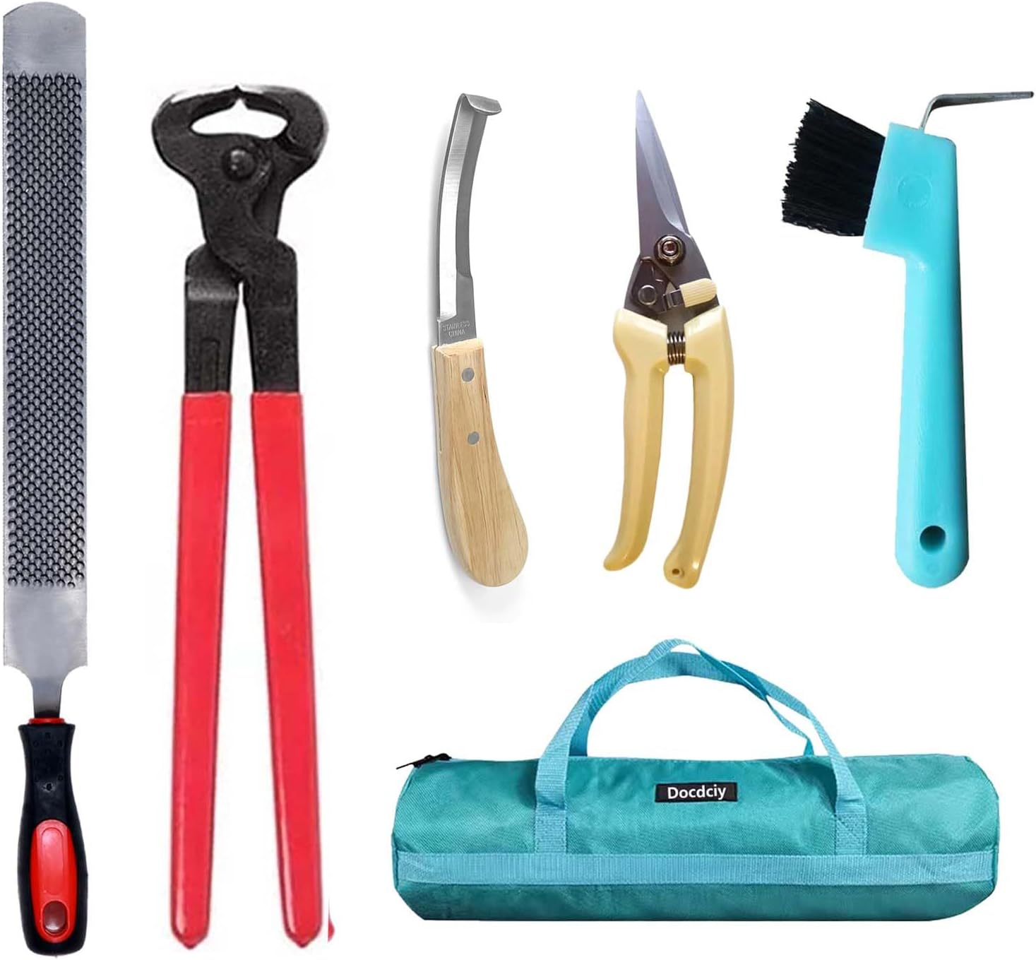14 inch Farrier Tools,Professional Farrier Tool Kits Horses Hoof Trimmers Tools Suitable for Hoof Trimming for Horses Cows, Sheep, Donkeys and Other Medium Sized Animals Rasp Hoof Cutter Set