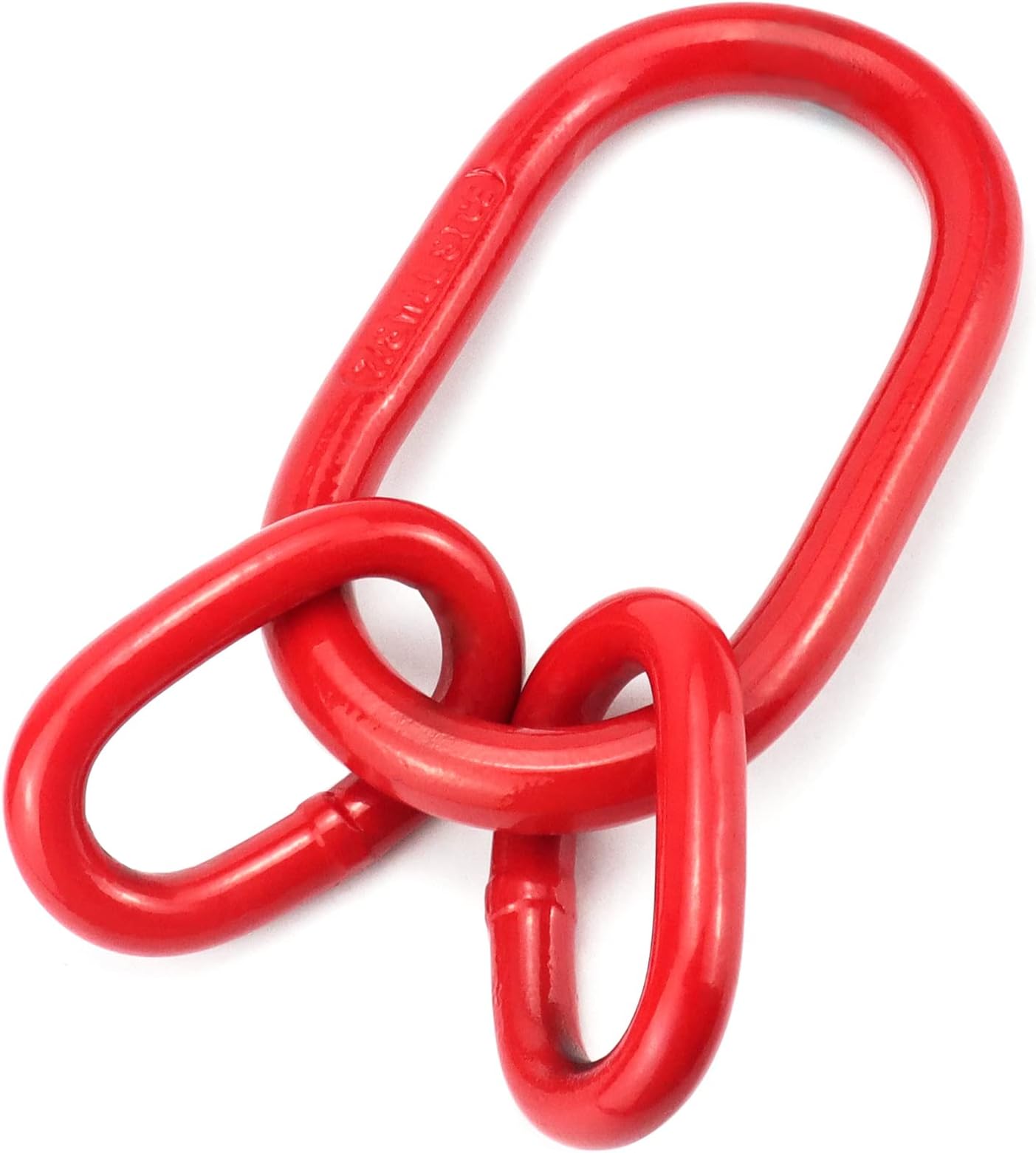 QWORK Chain Sling Ring, Oblong Master Link Hoist Ring for Lifting Rigging,17636 lbs, Grade 80, Red