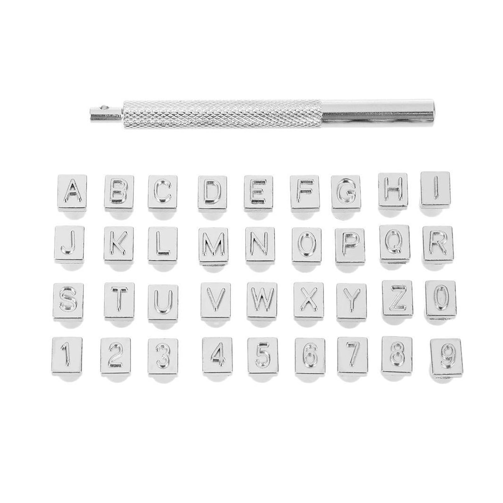 Leather Letter Stamp Set 26 Stamps Zinc Alloy Letters Stamping Symbol Set Leather Marking Tools Metal Punching DIY Craft(Type 6)