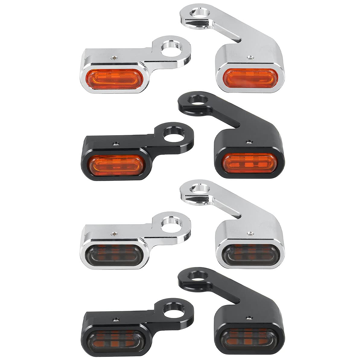 2Szt 12V Motocykl Amber Led Mini Kierunkowskaz Kierunkowskaz Lampa Do Jazdy Harley - Czarny