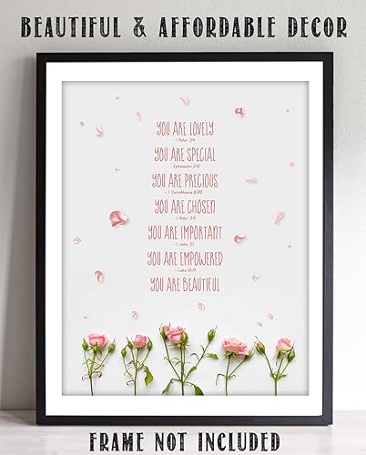 Miniatura 5 de You Are Lovely, Special, Precious Christian Bible Quote - Arte de pared con cita bíblica cristiana sin marco de 11 x 14 pulgadas, impresión