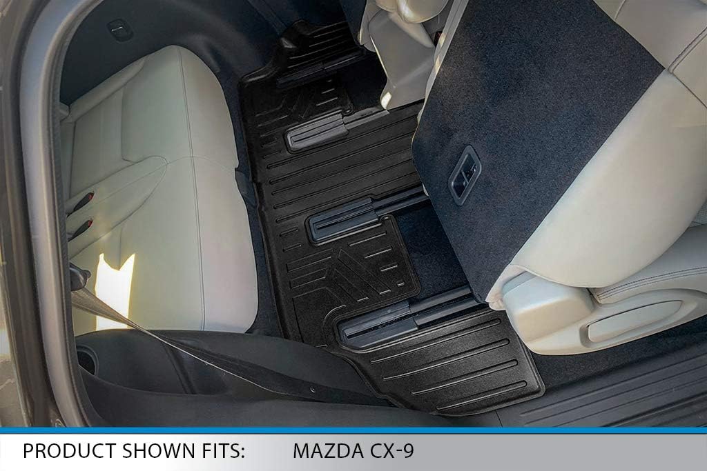 Onе-Dау Sаlе: Uр tо 60% оƒƒ SMARTLINER 3 Row Floor Mat Liner Set Compatible with 2020-2021 Mazda CX-9 with 2nd Row Bucket Seats Without Center Console