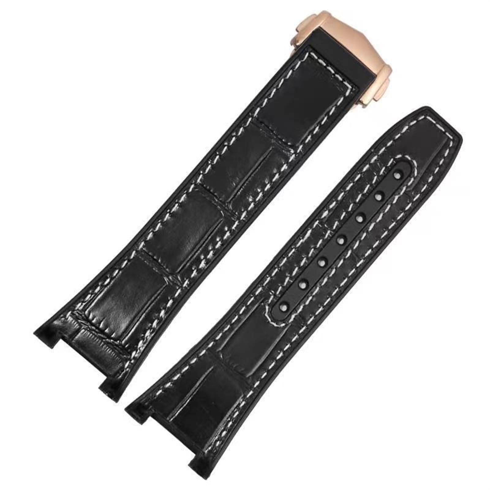 Bracelet montre Manhattan en caoutchouc vachette pour Constellation Double Eagle 25-14 mm