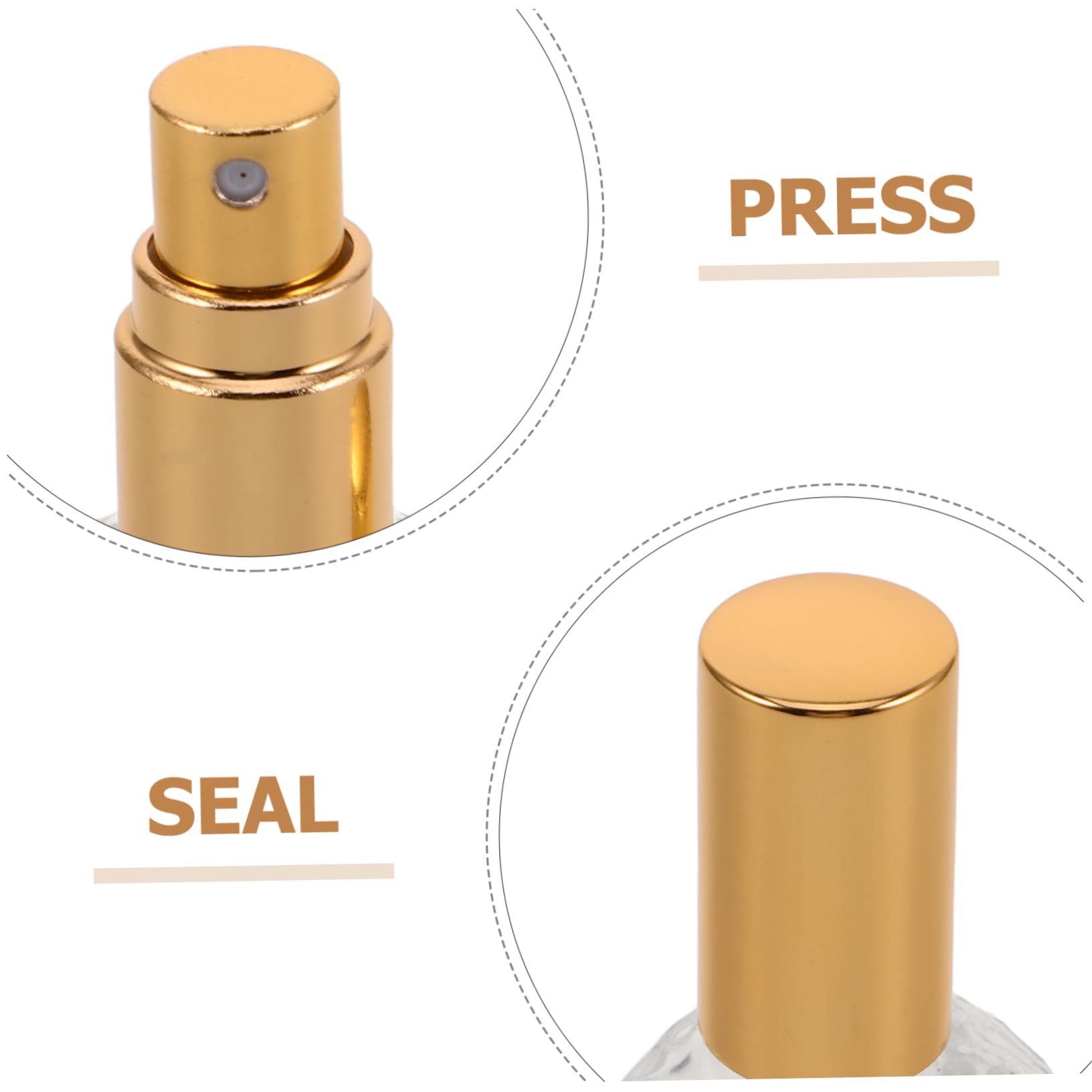 PACKOVE 10ml Wiederbefüllbare Glas Parfümzerstäuber, Flach Rund, Gold