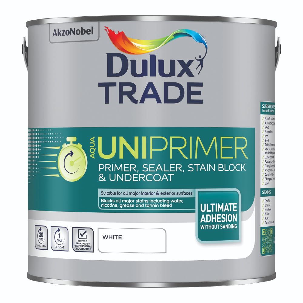 Paint Stop Mixed Colour Dulux Trade Aqua Uniprimer White 2.5L