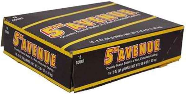 5TH AVENUE Crunchy Peanut Butter and Rich Chocolate King Size Candy, 3.4 oz Bar - 1
