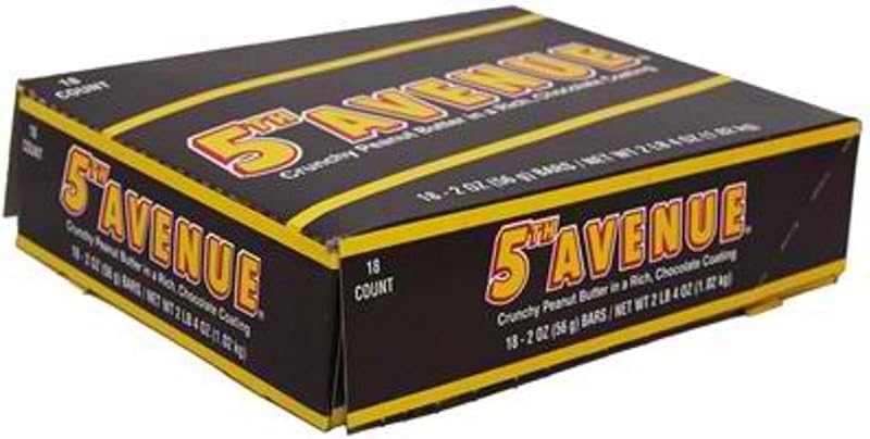 5TH AVENUE Crunchy Peanut Butter and Rich Chocolate King Size Candy, 3.4 oz Bar