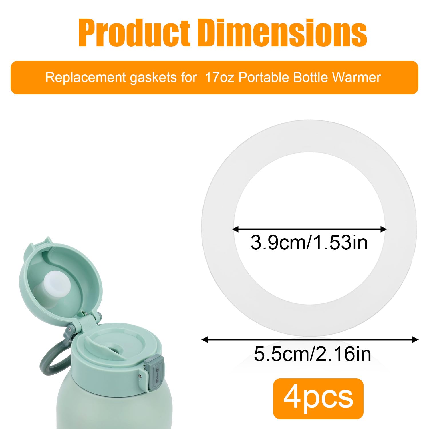 4pz Guarnizioni Ricambio per Momcozy Scaldabiberon, Guarnizioni Ricambio in Silicone Compatibili con Momcozy 17oz Portatili Scaldabiberon
