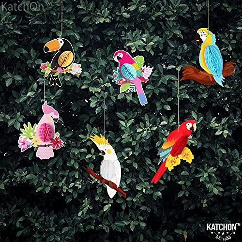 Image of KatchOn, Large Tropical Bird Decorations - 12x5.3 Inch | Jungle Theme Decorations, Luau Party Decorations, Hawaiian Party Decorations | Perfect for Tiki Party, Tropical Birthday, Rainforest Party