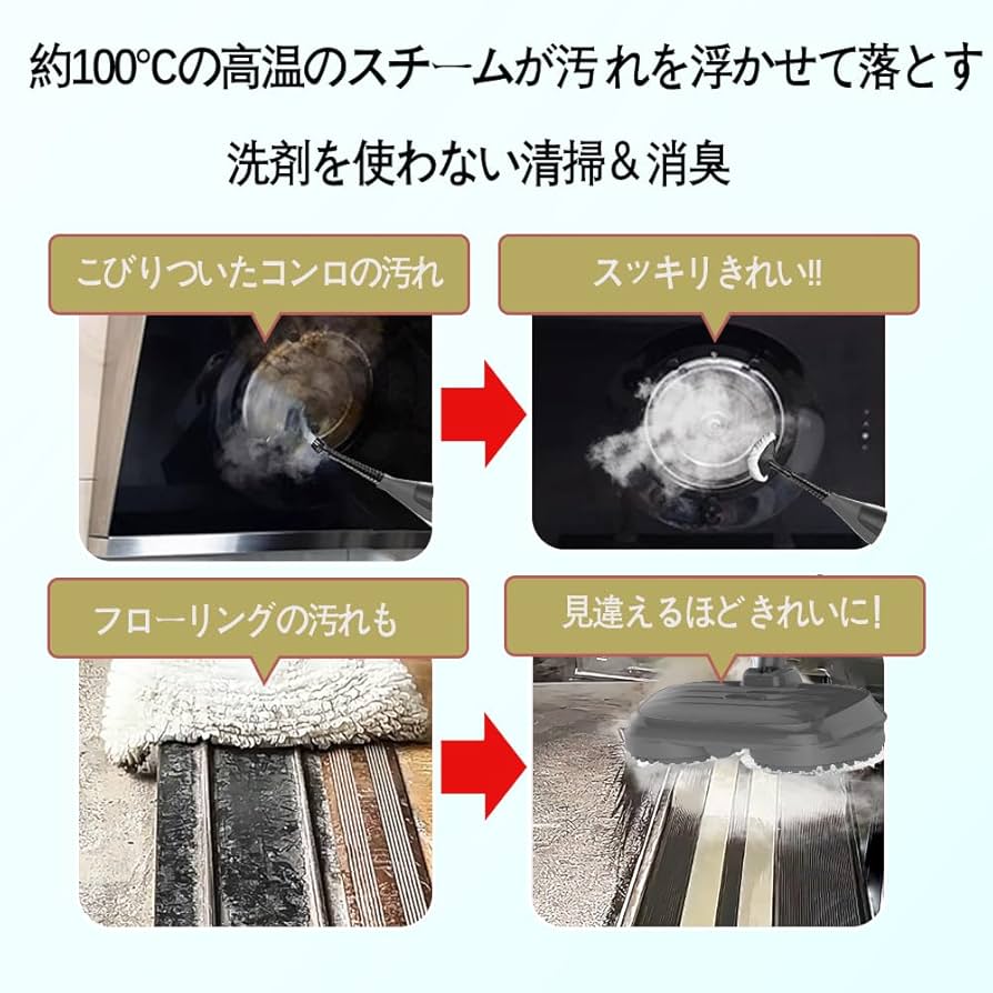 蒸気量調節機能付きの高音スチームクリーナー 蒸気量を自由に調整できる高音スチームクリーナー