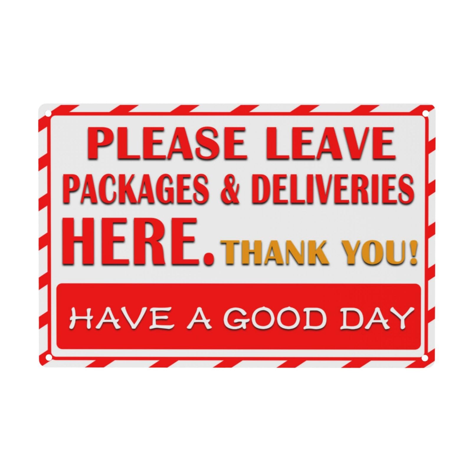 SMAZDFXX Delivery Signs for Packages,Please Leave packages Deliveries Here, Delivery Instructions Metal Sign for Outdoor Use (Deliveries Here Signs) 12"x16"
