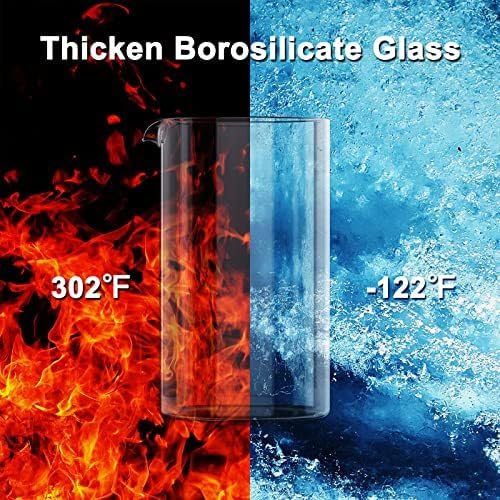 ACH- French Press Coffee Maker, Camping Plastic Glass French Coffee Press, Medium Size Tea and Frothed Milk Press (350ml)