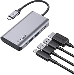 Belkin USB-C Le centre, 4-in-1 Dock portable multi-ports avec 4K HDMI, USB-C Station d'amarrage avec 100 Watt Pass-Grâce à la livraison d'électricité, 2 x USB-A Ports pour MacBook Pro, Air, iPad Pro, Livre de Chrome, & Plus