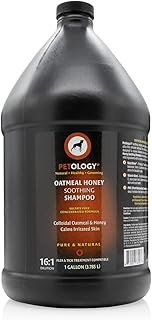 Petology Oatmeal Honey Soothing Shampoo, Gallon - Natural, Gentle, Sulfate-Free, Relieves Inflamed Skin and Provides Long Term Moisturization, Bulk Refill Size 128 oz