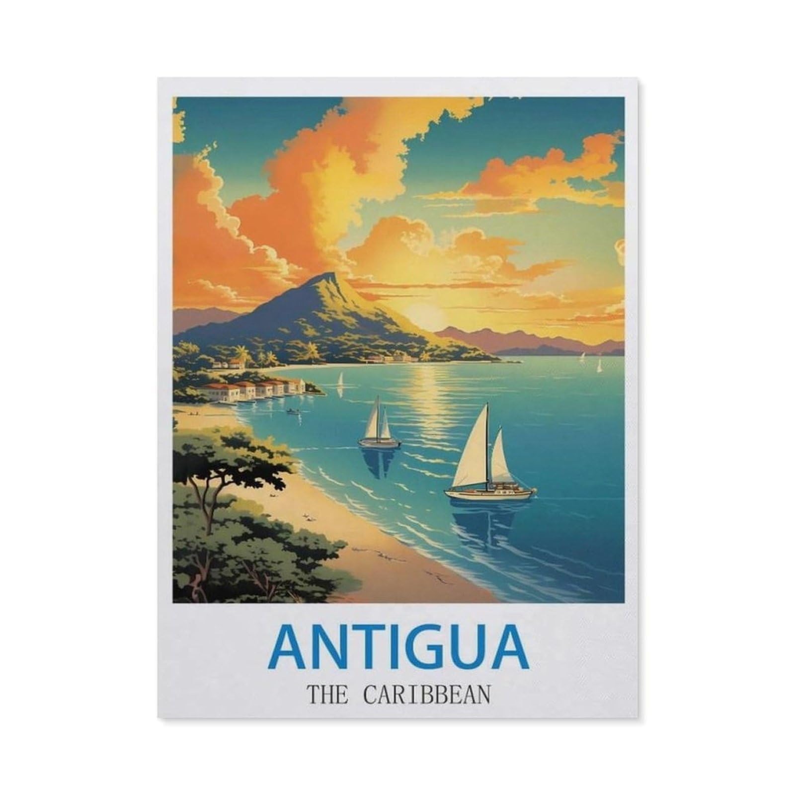 BEAYODKP 5D DIY Diamond Painting kit，Antigua The Caribbean（50x60cm）