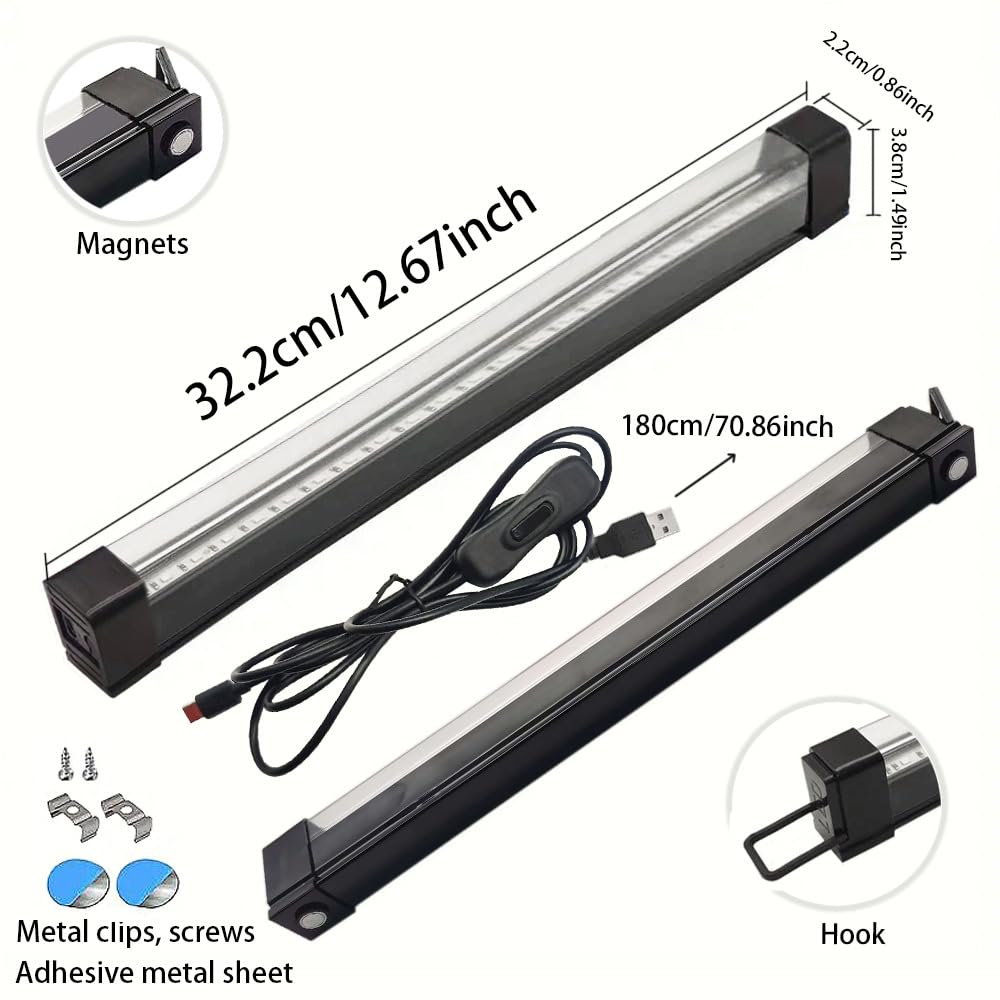 UV Black Light Bar for Room, Cabinet, Holiday Halloween Decorations, Body Paint, Poster, Fluorescent Tapestry, Glow Party 4 Pcs
