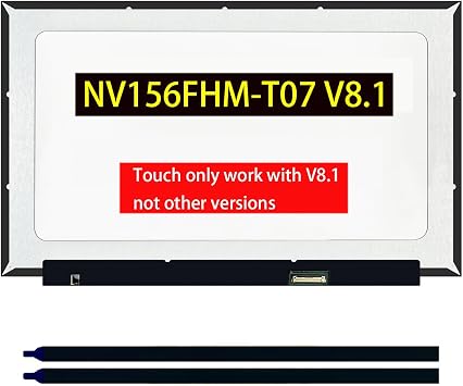 15.6 Inch LCD Screen Replacement for NV156FHM-T07 V8.1, LCD Screen 15.6" 40Pin Laptop Display PanelMate FHD 1920x1080p Touchscreen