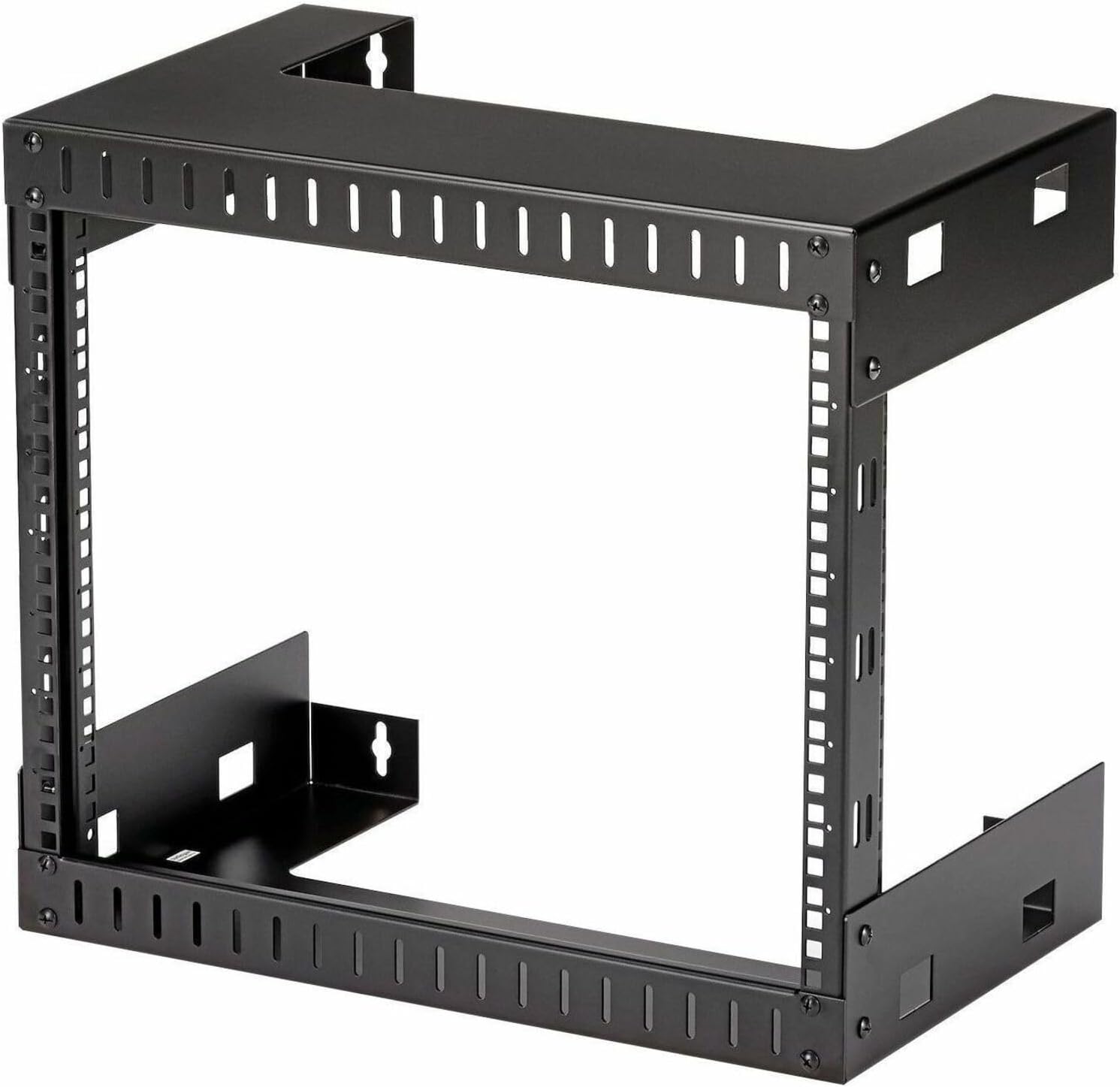 – StarTech.com 2-Post 8U Heavy-Duty Wall-Mount Network Rack, 19" Open Frame Server Rack, 12" Deep, Wall Mount Data Rack for IT / AV / Patch Panel / Computer Equipment (RK812WALLO)