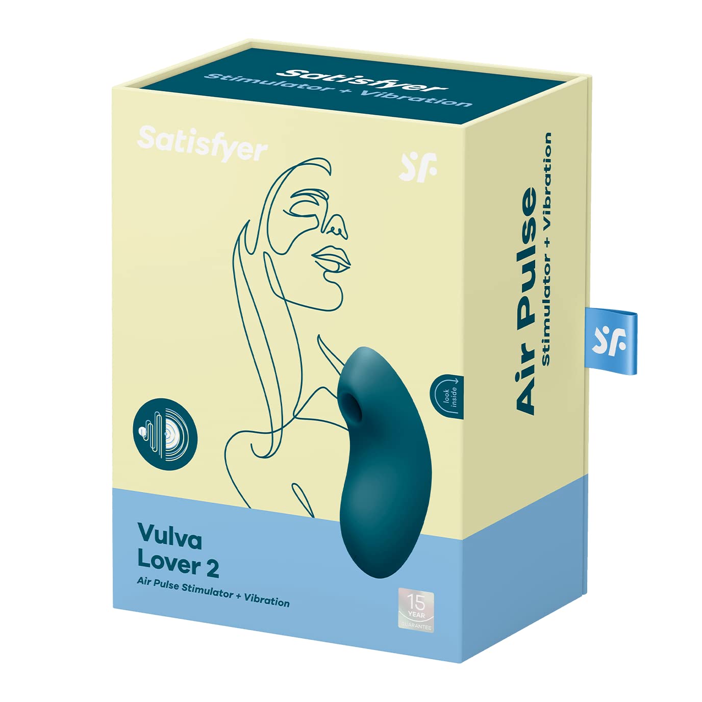 Satisfyer Vulva Lover 2 Pressure Wave Vibrator | Juguetes sexuales para mujeres | Ondas de presión y vibración 2:1 | Silicona de alta calidad en color azul | Resistente al agua (IPX7)