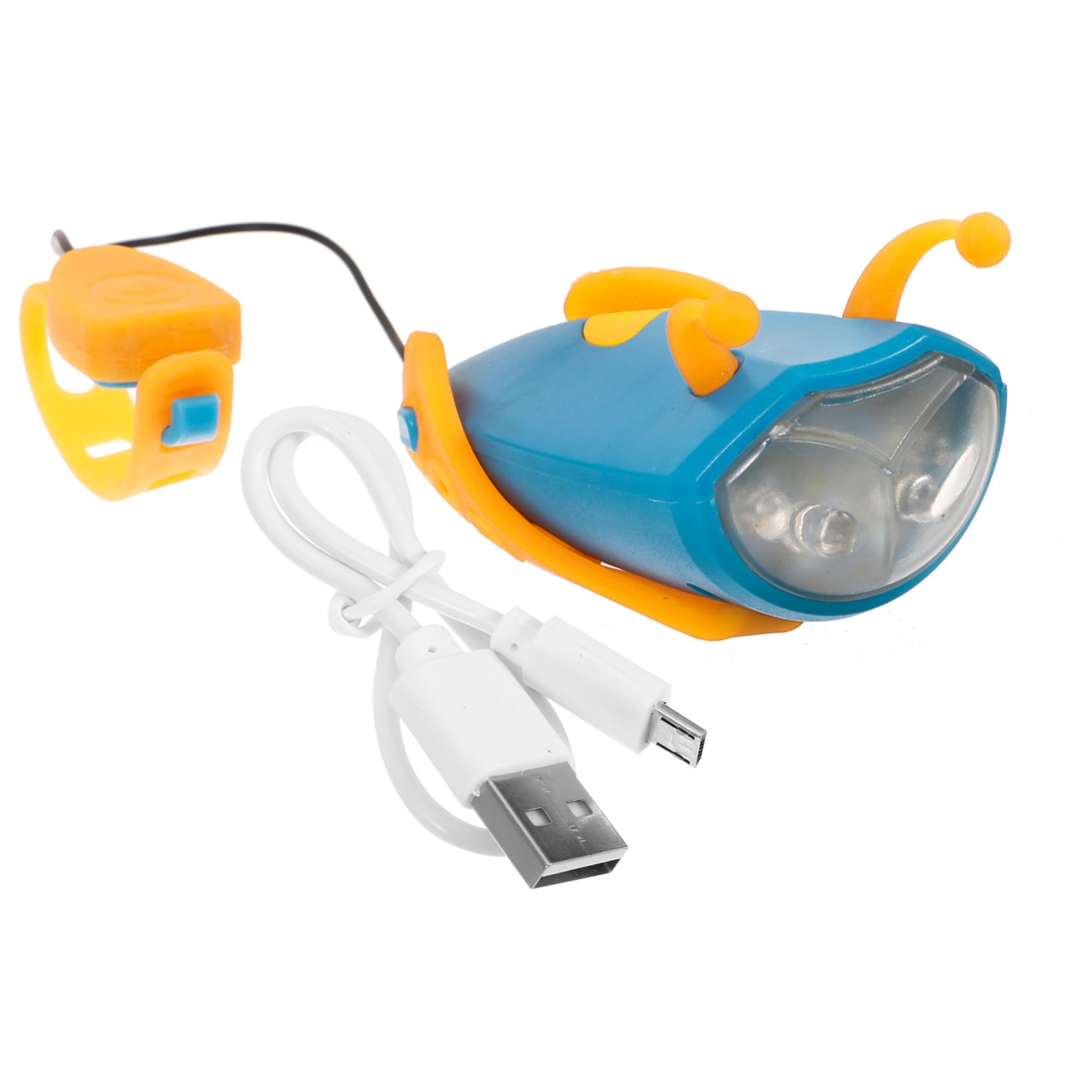 HANABASS Rechargeable Bike Headlight with Horn Durable Cycling Safety Flashlight for Bee Design Easy to Install Handlebar Light for Bicycles and Balance Bikes