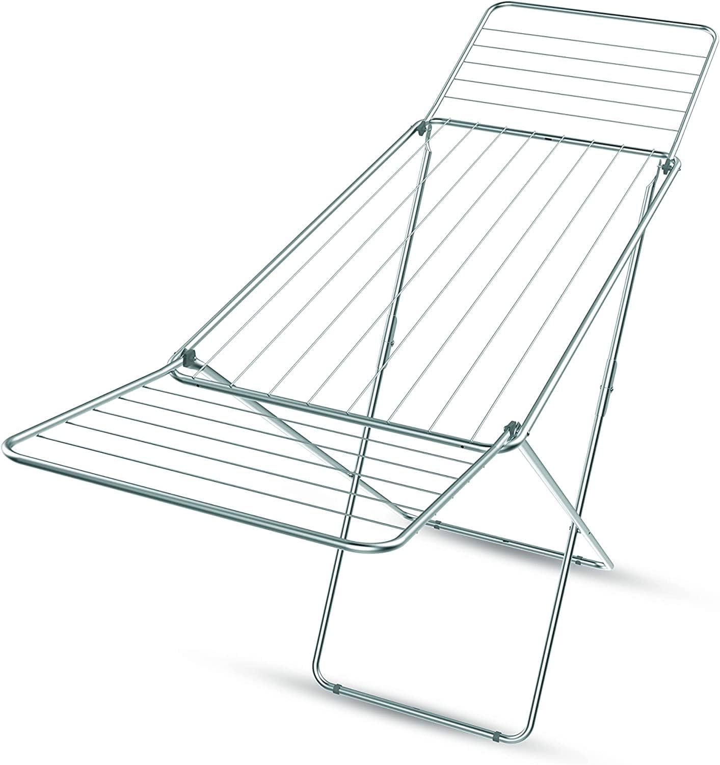 Cloth Dryer, Rust Proof, Iron Wire & Frame Metal Drying Rack Multifunctional Air Dryer Ideal for Indoor/Outdoor Easy Store & Folding Clothes Dryer, Silver