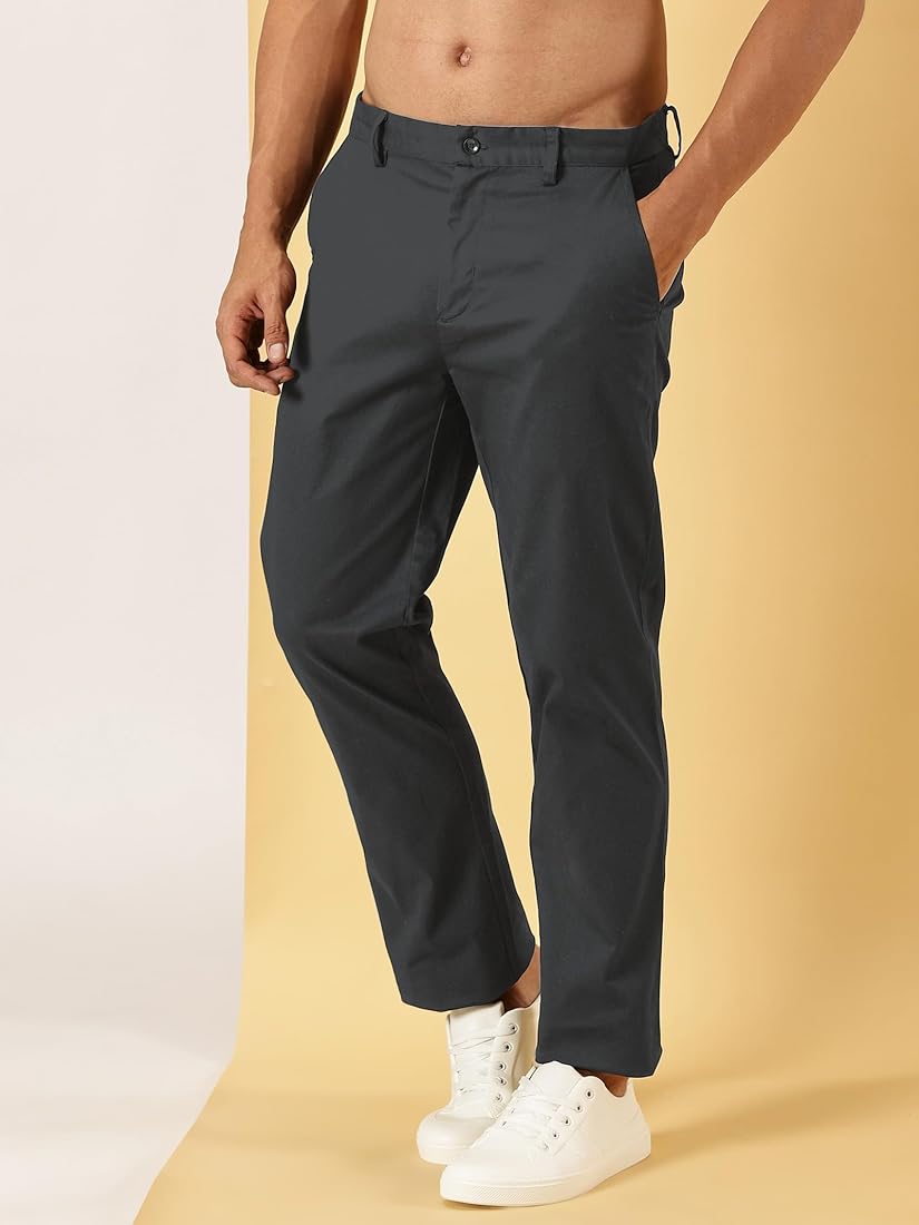Buy LEON Men's Regular Fit Chino Pants | 100% Cotton Slim