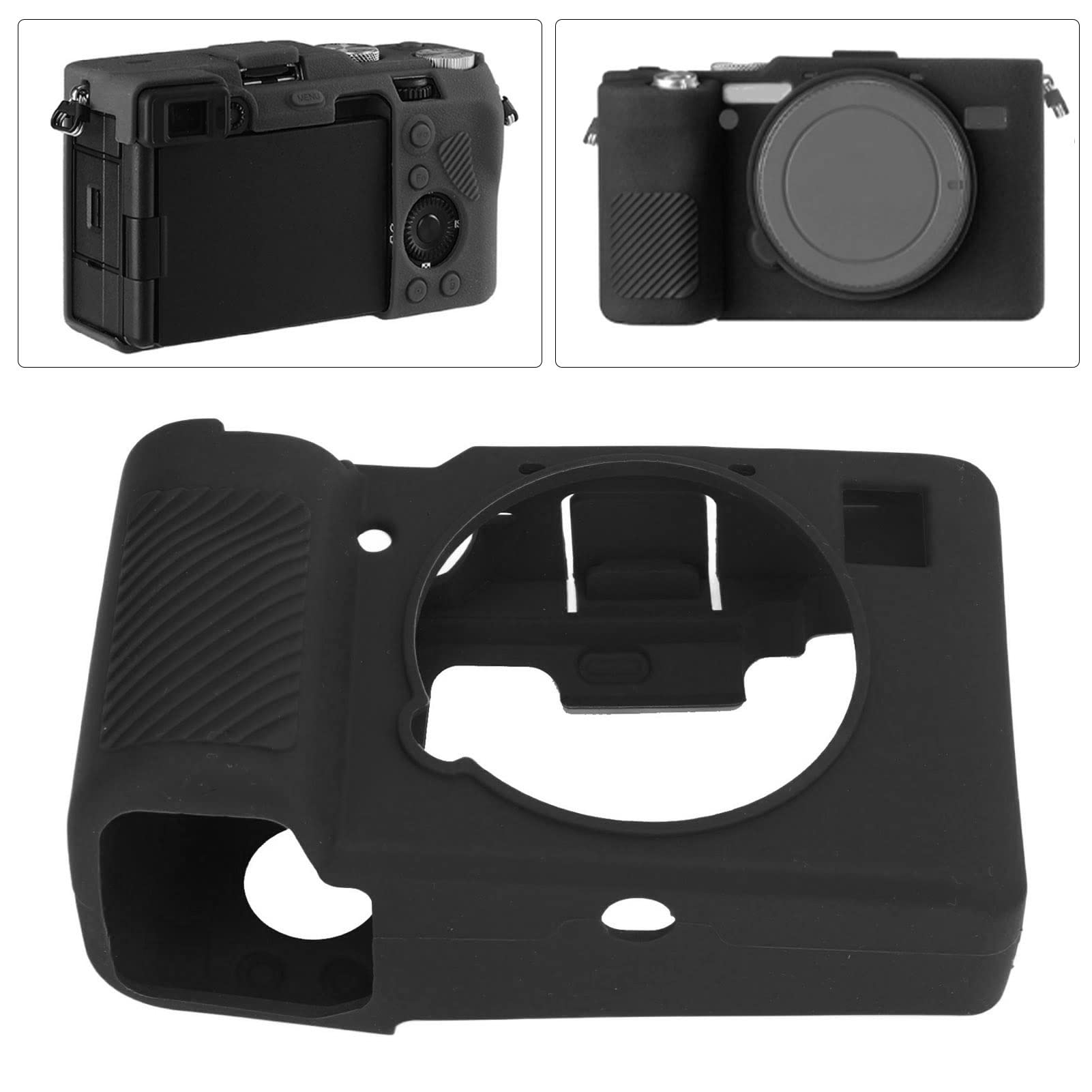 Ausla Custodia per Fotocamera, Custodia Morbida in Silicone, Copertura Protettiva per A7C, Perfetta per la Fotografia all'aperto, Design Leggero e Resistente (BLACK)
