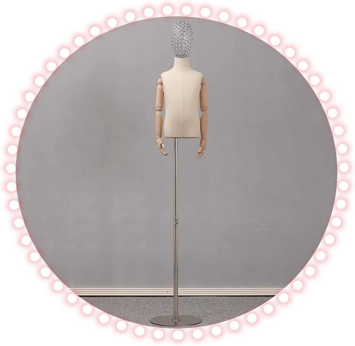 CONGRUI Child Mannequin Torso, Boy Model Props with Head, Clothing Store Shop Window Exhibit Shelf