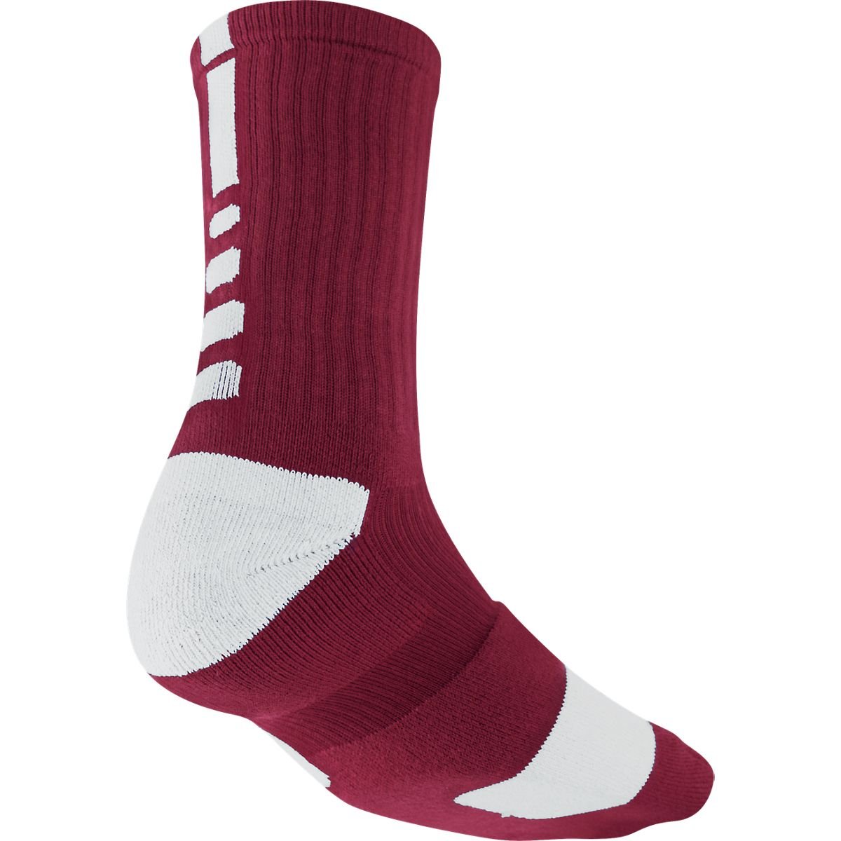 NikeDri-Fit Elite Basketball Crew Socks Maroon/White Medium Size Medium
