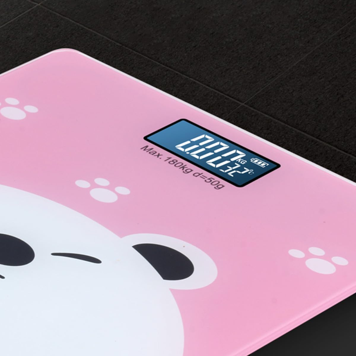 FRCOLOR Bilancia Digitale Cartoon Rosa per Adulti e Precisione Elevata con Sensore Temperatura Super Sottile e Facile da Leggere per Gestione Peso e Uso Domestico