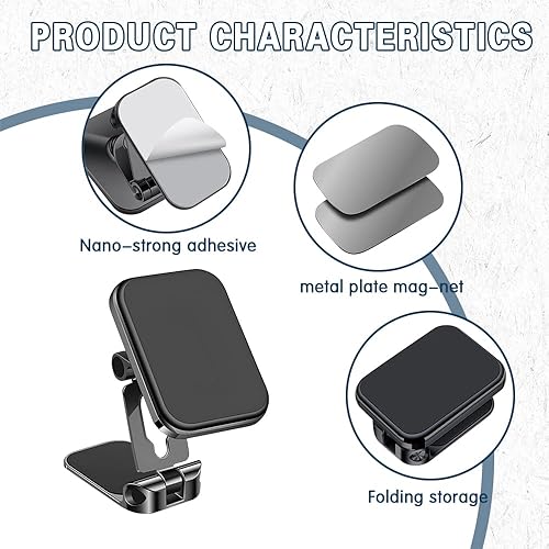 Miniatura 7 de Soporte de teléfono para automóvil, soporte para teléfono para tablero de automóvil, rotación de 360 grados, soporte magnético para teléfono,