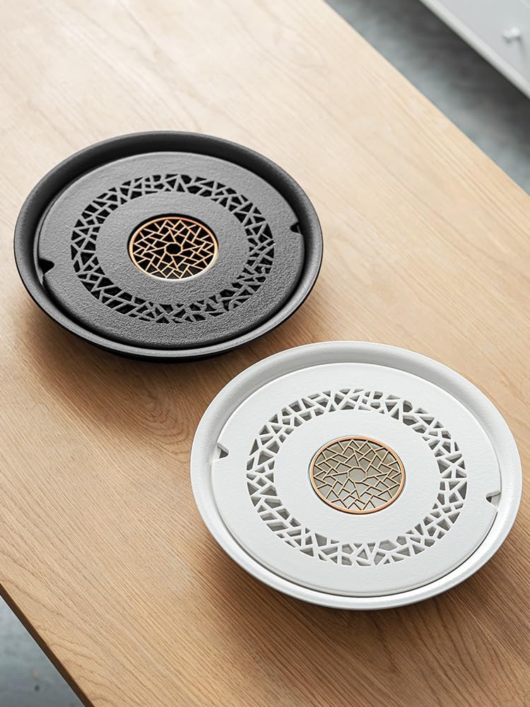 Taca na herbatę ceramiczna biurowa taca do przechowywania wody retro okrągła herbata prosty zestaw Kung Fu odpowiedni do podróży, do domu i na zewnątrz zestaw do herbaty Gongfu