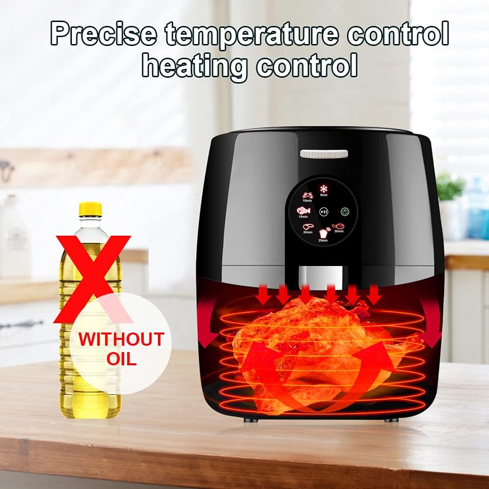 ARINTUL Airfryer friggitrice ad aria calda senza olio da 5,5 litri, set di friggitrici con touch screen, timer, controllo della temperatura, 6 programmi, da 1500 W ARINTUL Airfryer friggitrice ad aria calda senza olio da 5,5 litri, set di friggitrici con touch screen, timer, controllo della temperatura, 6 programmi, da 1500 W