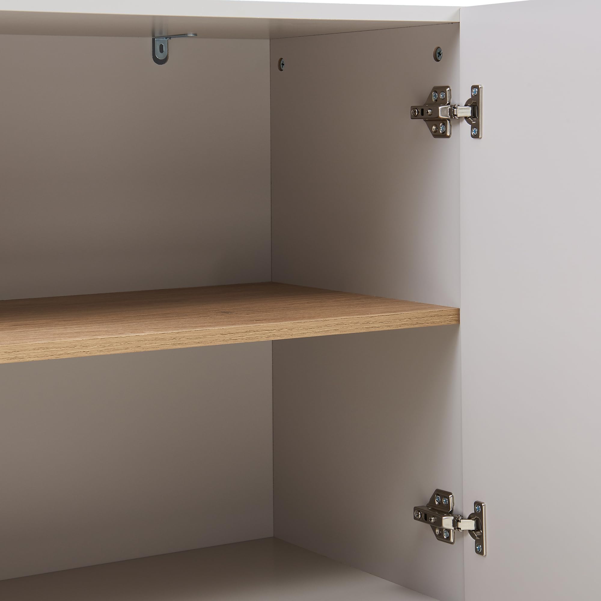 [en.casa] Aparador Starvili para Comedor 2 Puertas con Tiradores Decorativo Mueble de Salón con 2 Compartimentos Cerrados Mueble Auxiliar para Cocina MDF Metal 75 x 76 x 38 cm - Beige