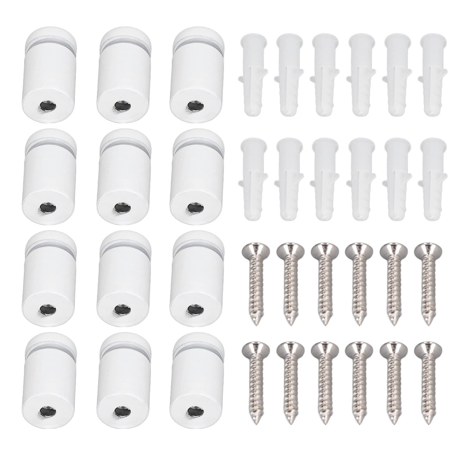 Standoff Screws, Protect from Scratches Standoff Nails 3/5x1in Scratch Resistant Easy Installation with Wall Plugs for Displaying-image-1
