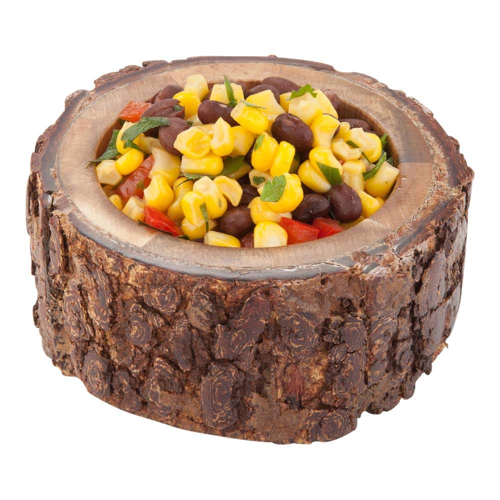 Restaurantware-10 Ounce Wood Serving Bowl, 1 Small Rustic Wood Bowl - Varnished With Bark Edges, Round, Natural Acacia Wood Wood Soup Bowl, For Appetizers, Salads, Entrees