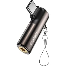 MOSWAG USB C to 3.5mm Jack Type C Headphone Adapter Right Angled Aux Mic Audio Dongle Zinc Alloy Headphone Adapter Compatible with iPhone 15 Plus Samsung Galaxy S23 S22,Huawei P50/40,Mate 40/30