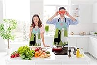 Vista 9 de Africa Map Giraffe Sunset Landscapes Kitchen Bib Apron Vintage Acacia Tree Animal Nature View Polyester Adjustable Apron for Outdoor BBQ Gardening