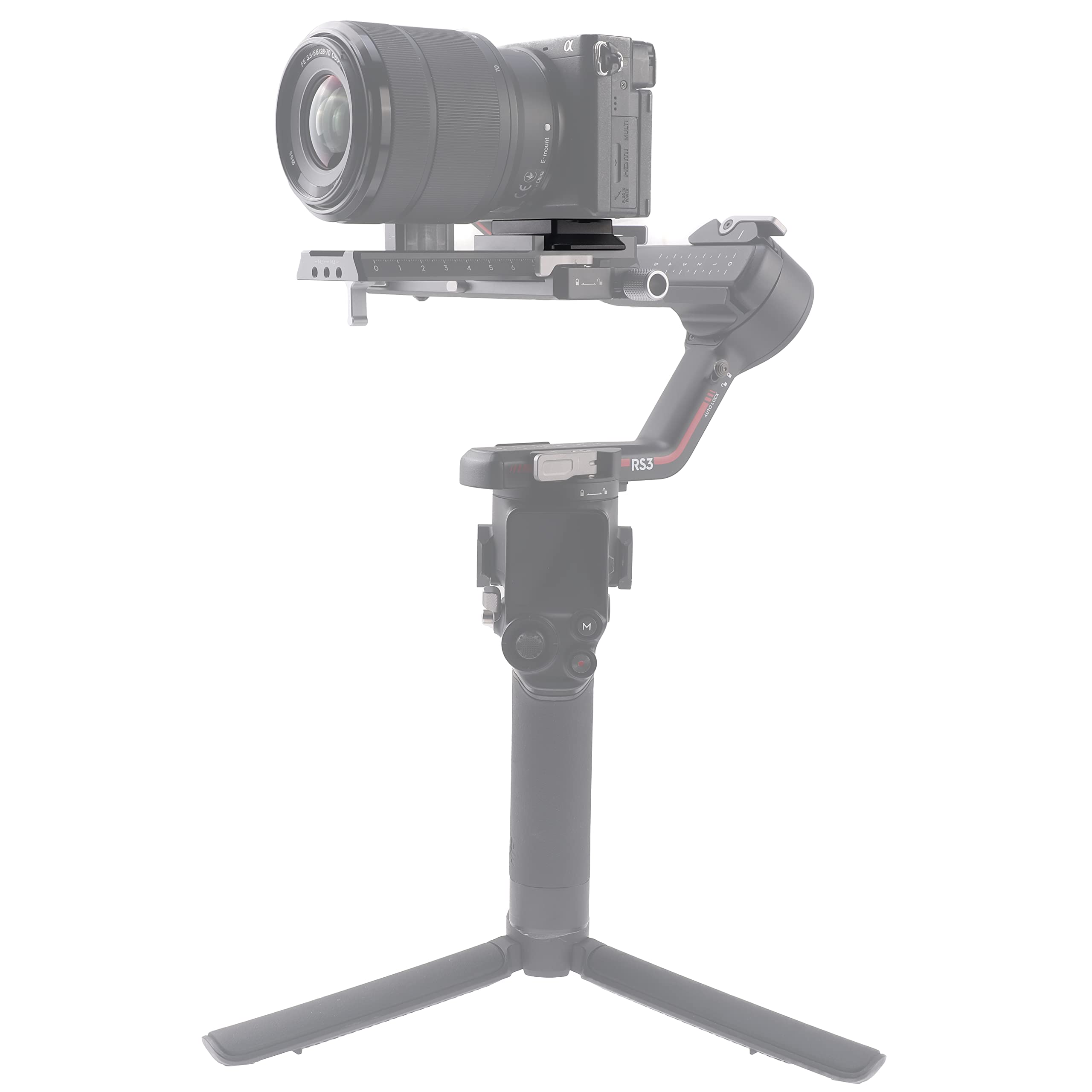 FOTGA Piastra a sgancio rapido superiore, piastra di base per DJI Ronin RS2 RSC2 RS 3 RS3 Pro RS 4 RS4 Pro Gimbal Stabilizzatore, compatibile con la testa del treppiede Arca-Swiss (versione standard)
