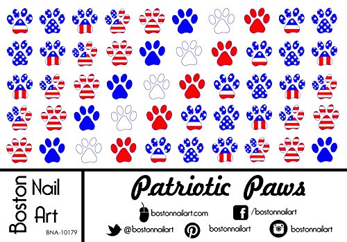 Patriotic Paws - Waterslide Nail Decals