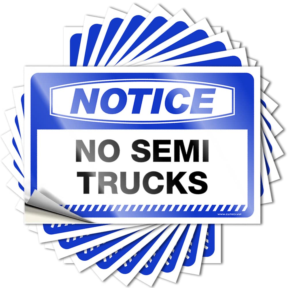 Funny Patio Decor, Stickers Bike Fun Notice No Semi Trucks | Golden Waterproof Vinyl Stickers(6X9CM)