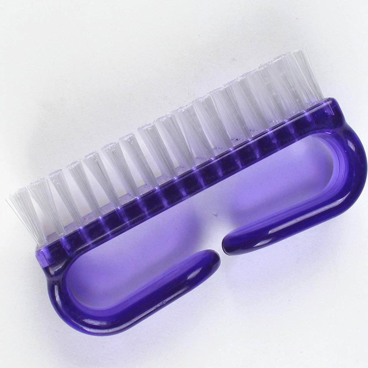 Muiltvoe Purple Handle Nail Brush, lastic Handle Scrubbing Brush Eco Friendly Fingernail Brush with Soft Bristles Nail Manicure Dust Brush for Hand Toes Nail Home Garden Salon