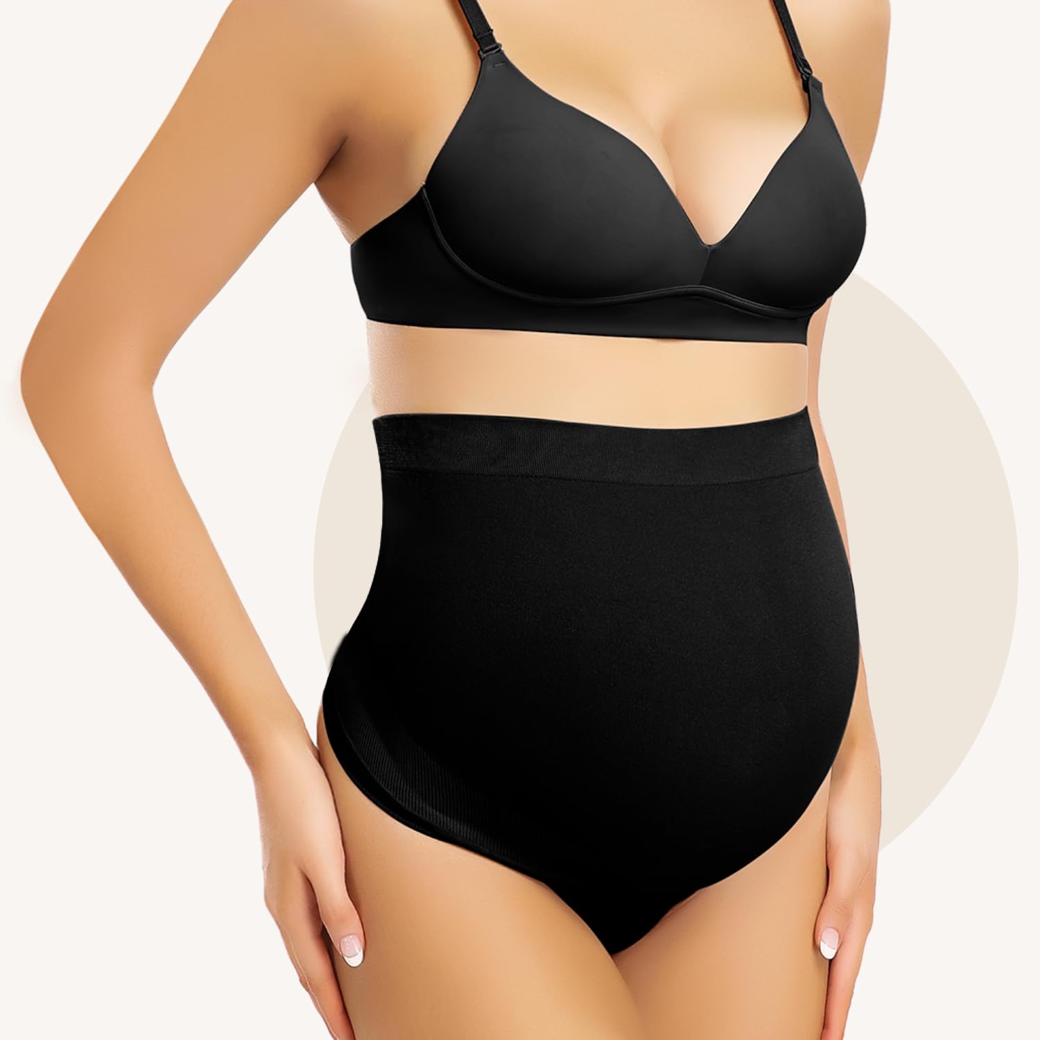 Ropa Interior de Maternidad Tanga para Mujeres, Fajas para Embarazo sobre el Vientre, Bragas sin Costuras para Embarazadas, Paquete de 3