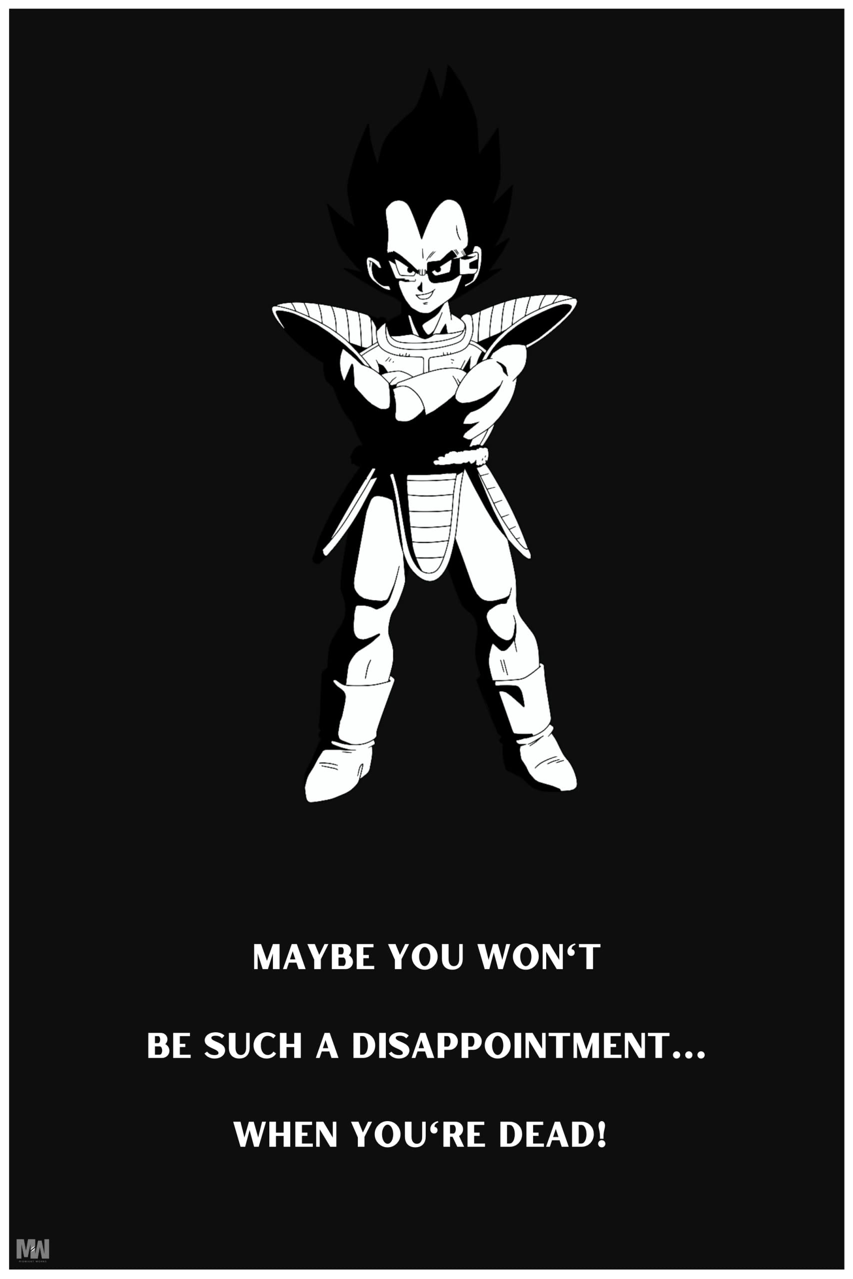 Midnight Works Dragon Ball Z DBZ Vegeta Awesome Quote Poster 18 x 12 inch 300 GSM
