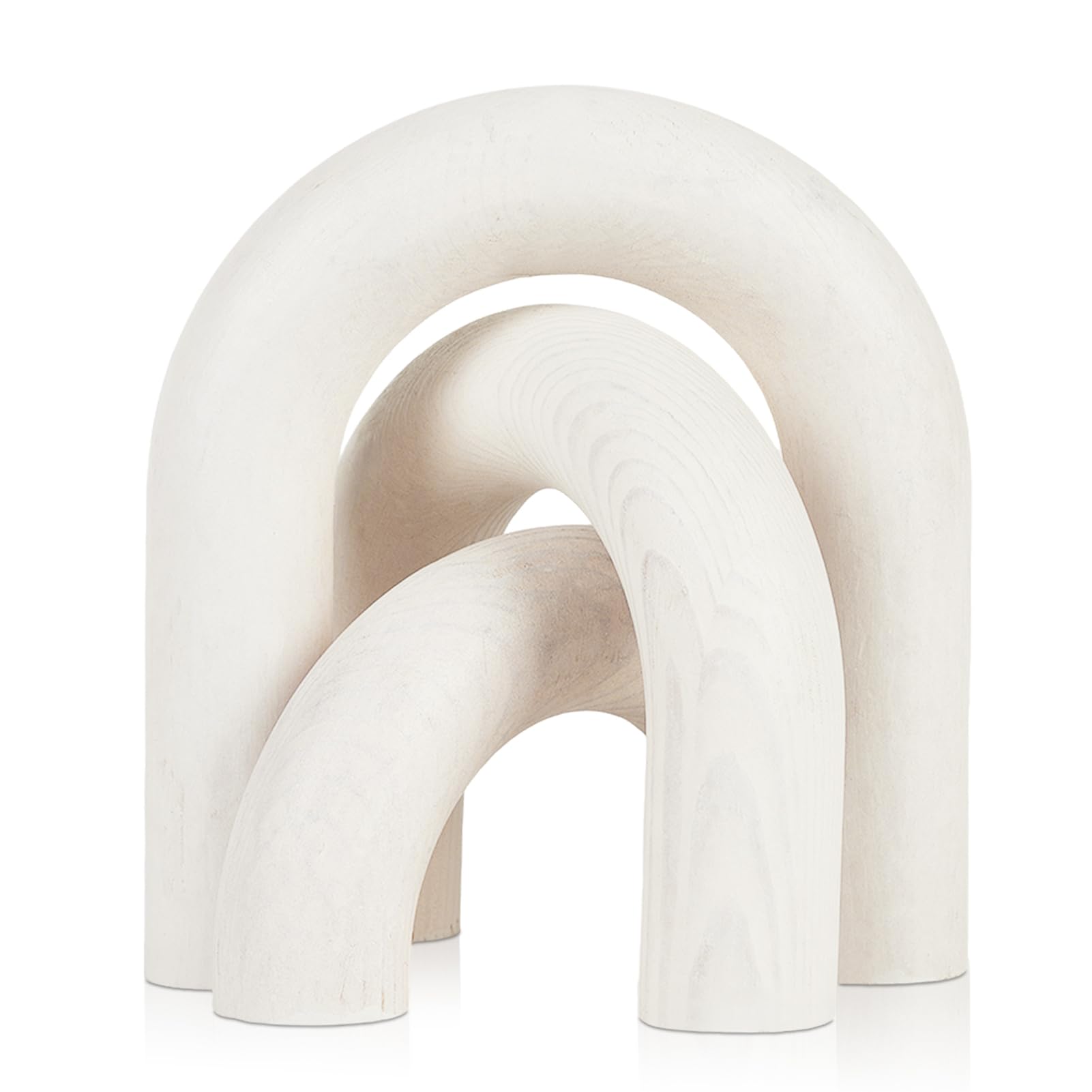 3 piezas de madera para decoración de mesa de café, decoración de arco bohemio de granja, dormitorio, oficina, escritorio, sala de estar, estantería moderna para el hogar (blanco)