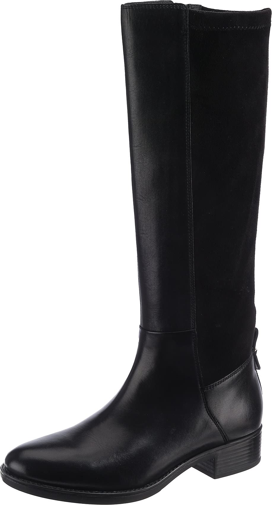 Geox Womens D Felicity Smooth Leather Boots, Black, 7 UK