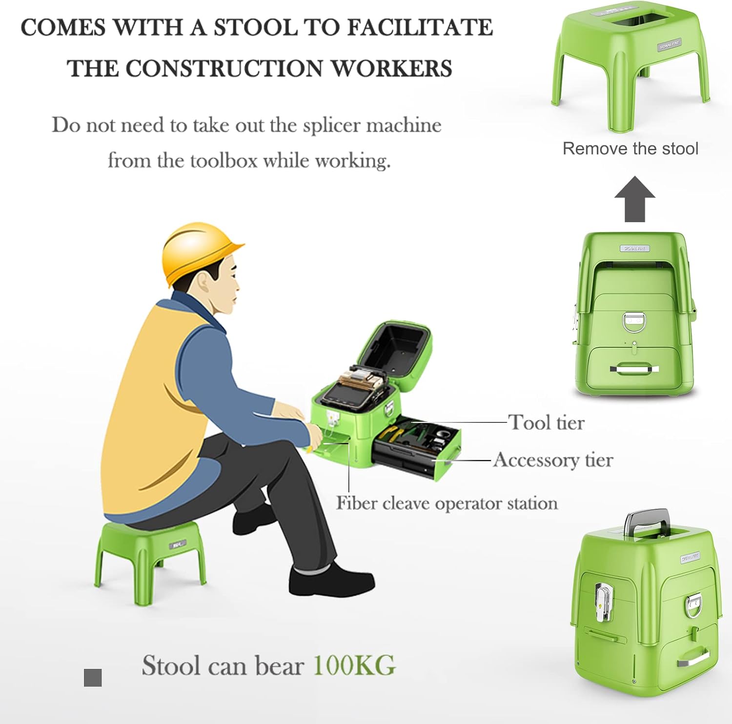 SignalFire Optical Fiber Fusion Splicer - SM/MM Automatic Intelligent FTTH Fiber Welding Splicing Machine with 5 Inch Digital LCD Screen, Cleaver Kit, Ai-8C Splicing 6S Heating 15S - Image 9
